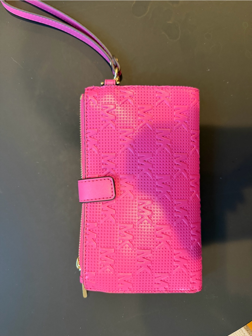 Michael Kors Hot Pink Embossed Wristlet Clutch - Picture 5 of 5